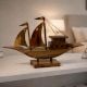 Handcrafted Wood Boat Figurine for Table Decor